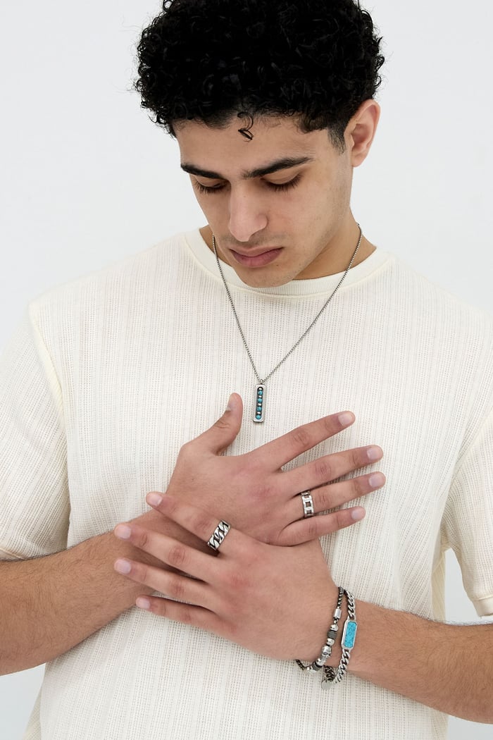 Collana da uomo con ciondolo a sfera h5Immagine4